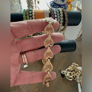 VINTAGE ANTIQUE GOLDPLATED Filigree 7’ Bracelet